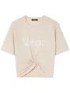 Versace Safety Pin 1978 Re-edition Logo T-shirt In Neutrals