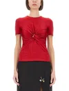 Versace Safety Pin Gathered Short-sleeved Top