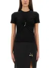 Versace Safety Pin Gathered Short-sleeved Top