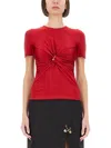 Versace Safety Pin Gathered Short-sleeved Top