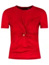 Versace Liquid Viscose Jersey Top In Red