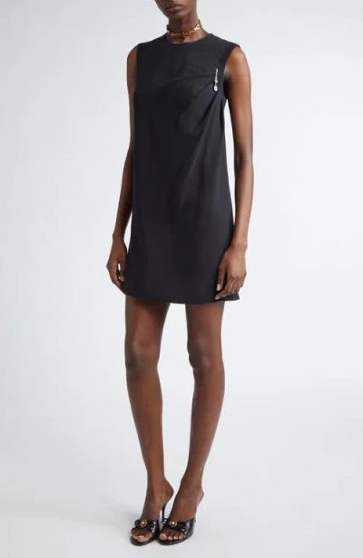 Versace Mini Dress In Satin With Safety Pin Dresses Black