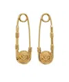 Versace Safety Pin-detail Earrings In Yellow
