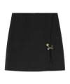 Versace Safety Pin A-line Wool Mini Skirt In Black