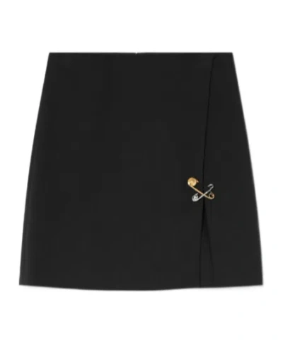 VERSACE VERSACE SAFETY-PIN DETAILED STRAIGHT HEM SKIRT