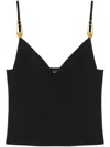Versace Safety Pin Knit Crop Top In Black