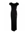 Versace Safety Pin Draped Fitted Dress