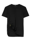 Versace Safety Pin Draped T-shirt In Black