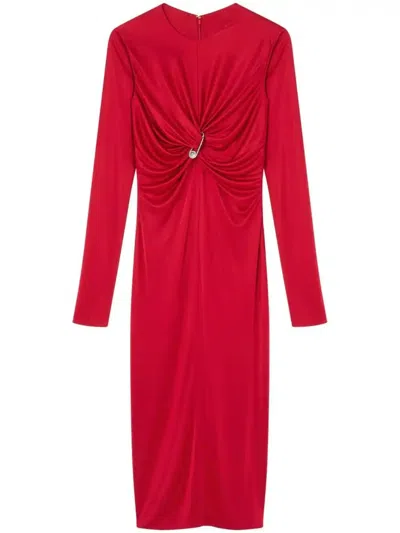 VERSACE RED SAFETY PIN DRESS