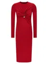 Versace Twisted Safety-pin Long-sleeve Jersey Midi Dress