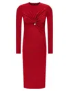Versace Twisted Safety-pin Long-sleeve Jersey Midi Dress