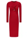 Versace "safety Pin" Midi Dress In Red