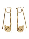 Versace Safety Pin Earrings In Gold