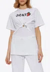Versace Safety Pin Embroidered T-shirt In White
