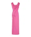 Versace Safety-pin Draped Crepe Jersey Slit Gown