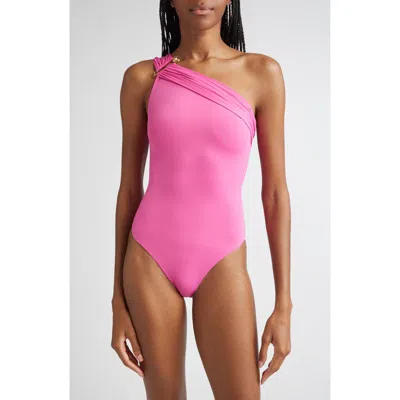 Versace Safety Pin Gathered One-piece Swimsuit