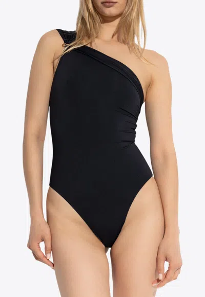VERSACE SAFETY PIN GATHERED ONE-PIECE SWIMSUIT