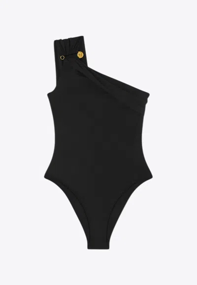 VERSACE SAFETY PIN GATHERED ONE-PIECE SWIMSUIT