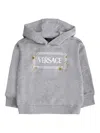 Versace Hoodie Sweatshirt With 90 Vintage Logo And Pins For Baby In Gray