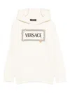 Versace Safety-pin Logo Hoodie In Neutral