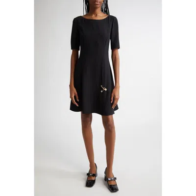 Versace Half Sleeve Dress In Black