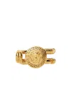 Versace Safety Pin Medusa Open Ring In Yellow