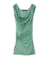 Versace Green Safety Pin Draped Minidress In Green