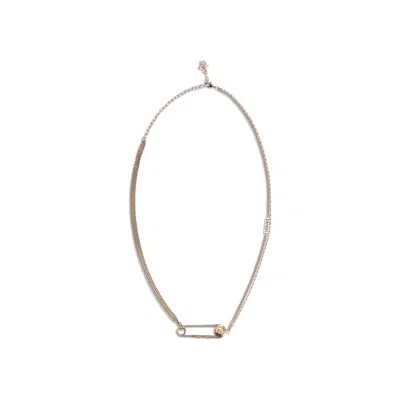 Versace Safety Pin Necklace In Black