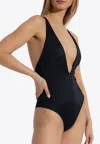 Versace Safety Pin One-piece Swimsuit In Black
