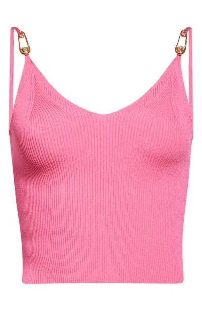 Versace Safety Pin Rib Crop Top