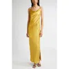 Versace Safety Pin Silk Satin Gown