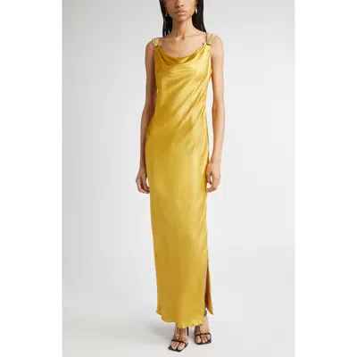 Versace Safety Pin Silk Satin Gown