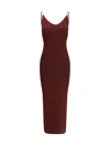 Versace Safety Pin Slip Midi Dress In Burgundy