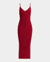 Versace Embellished Stretch-jersey Midi Dress In Red