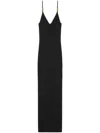 Versace Safety Pin Suspender Midi Dress In Black