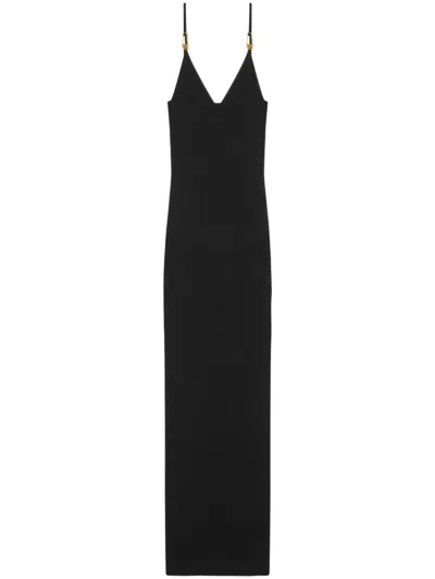 VERSACE SAFETY PIN SLIP MIDI DRESS