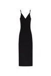 Versace Safety Pin Suspender Midi Dress In Black