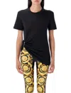Versace Safety Pin Draped T-shirt In Black