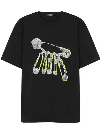 Versace Pop Pin Printed Sweatshirt In Black  