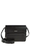 Versace Saffiano Wallet On A Strap In Black -palladium