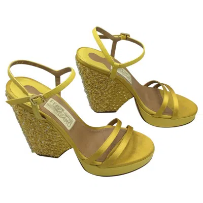 Pre-owned Versace Salvatore Ferragamo Glitter Sandals In Yellow
