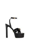 Versace 140mm Gianni Ribbon Sandals In Black