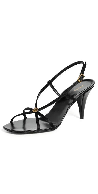 Versace Sandal T.80 Fabric 1b55j Black Gold '82