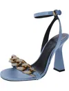 Versace Sandalo Womens Satin Ankle Strap Heels In Multi