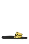 Versace Baroque Print Rubber Slide Sandals In Gold
