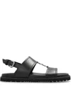 Versace Logo Sandals In Black