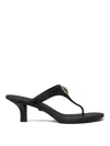 Versace Kitten Heel Thong Sandals With Medusa Detail In Black
