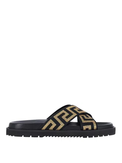 Versace Sandals In Black