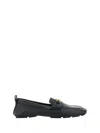 Versace Villa Loafers In Calfskin Leather In Black