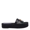 Versace Elegant Black Calf Leather Flat Sandals In Black